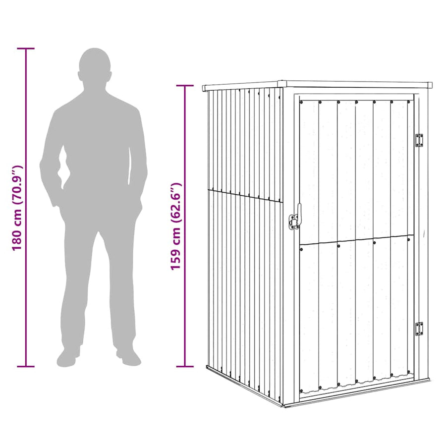 Garden Tool Shed Grey 88x89x161 cm Galvanised Steel