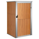 Garden Tool Shed Brown 88x89x161 cm Galvanised Steel - Front View