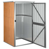 Garden Tool Shed Brown 88x89x161 cm Galvanised Steel - 45-Degree Angle