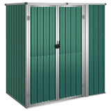 Garden Tool Shed Green 161x89x161 cm Galvanised Steel - Front View