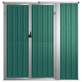 Garden Tool Shed Green 161x89x161 cm Galvanised Steel - Side View