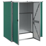 Garden Tool Shed Green 161x89x161 cm Galvanised Steel - Top-Down View