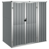 Garden Tool Shed Grey 161x89x161 cm Galvanised Steel - Front View