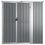 Garden Tool Shed Grey 161x89x161 cm Galvanised Steel - Side View