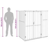 Garden Tool Shed Grey 161x89x161 cm Galvanised Steel