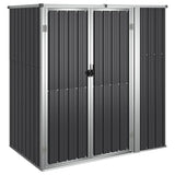 Garden Tool Shed Anthracite 161x89x161 cm Galvanised Steel - Front View