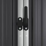 Garden Tool Shed Anthracite 161x89x161 cm Galvanised Steel - Rear View