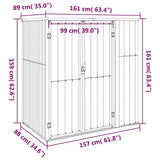 Garden Tool Shed Anthracite 161x89x161 cm Galvanised Steel