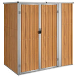 Garden Tool Shed Brown 161x89x161 cm Galvanised Steel - Front View