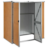 Garden Tool Shed Brown 161x89x161 cm Galvanised Steel - Top-Down View