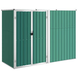 Garden Tool Shed Green 225x89x161 cm Galvanised Steel - Front View