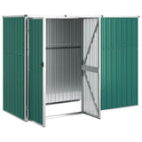 Garden Tool Shed Green 225x89x161 cm Galvanised Steel - Side View