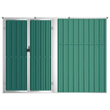 Garden Tool Shed Green 225x89x161 cm Galvanised Steel