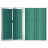 Garden Tool Shed Green 225x89x161 cm Galvanised Steel - Top-Down View