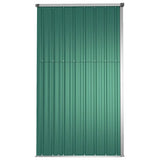 Garden Tool Shed Green 225x89x161 cm Galvanised Steel - 45-Degree Angle