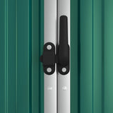 Garden Tool Shed Green 225x89x161 cm Galvanised Steel - Rear View