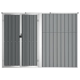 Garden Tool Shed Grey 225x89x161 cm Galvanised Steel - Top-Down View