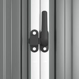 Garden Tool Shed Grey 225x89x161 cm Galvanised Steel - Rear View