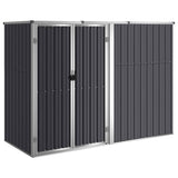 Garden Tool Shed Anthracite 225x89x161 cm Galvanised Steel - Front View