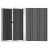 Garden Tool Shed Anthracite 225x89x161 cm Galvanised Steel - Side View