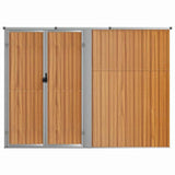 Garden Tool Shed Brown 225x89x161 cm Galvanised Steel - Side View