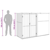 Garden Tool Shed Brown 225x89x161 cm Galvanised Steel - Low Angle