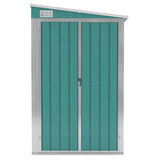 Wall-mounted Garden Shed Green 118x100x178 cm Galvanised Steel - Side View