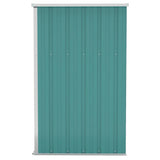 Wall-mounted Garden Shed Green 118x100x178 cm Galvanised Steel - Top-Down View