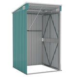 Wall-mounted Garden Shed Green 118x100x178 cm Galvanised Steel - 45-Degree Angle