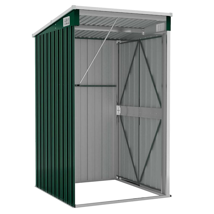 Wall-mounted Garden Shed Green 118x100x178 cm Galvanised Steel