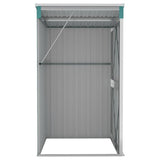 Wall-mounted Garden Shed Green 118x100x178 cm Galvanised Steel - Rear View