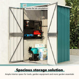 Wall-mounted Garden Shed Green 118x100x178 cm Galvanised Steel