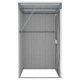 Wall-mounted Garden Shed Grey 118x100x178 cm Galvanised Steel - 45-Degree Angle