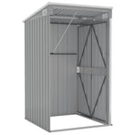 Wall-mounted Garden Shed Grey 118x100x178 cm Galvanised Steel