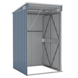 Wall-mounted Garden Shed Grey 118x100x178 cm Galvanised Steel - Rear View