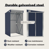 Wall-mounted Garden Shed Anthracite 118x100x178 cm Steel - Low Angle