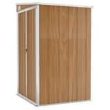 Wall-mounted Garden Shed Brown 118x100x178 cm Galvanised Steel - Front View