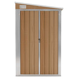 Wall-mounted Garden Shed Brown 118x100x178 cm Galvanised Steel - Side View