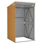 Wall-mounted Garden Shed Brown 118x100x178 cm Galvanised Steel