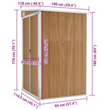 Wall-mounted Garden Shed Brown 118x100x178 cm Galvanised Steel
