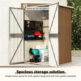 Wall-mounted Garden Shed Brown 118x100x178 cm Galvanised Steel - Extra Image