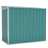 Wall-mounted Garden Shed Green 118x194x178 cm Galvanised Steel - Front View