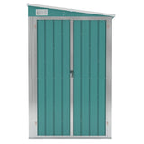Wall-mounted Garden Shed Green 118x194x178 cm Galvanised Steel - Side View