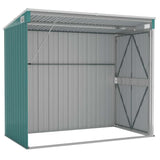 Wall-mounted Garden Shed Green 118x194x178 cm Galvanised Steel - Rear View