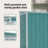 Wall-mounted Garden Shed Green 118x194x178 cm Galvanised Steel - Extra Image