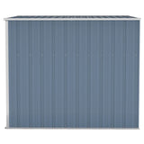 Wall-mounted Garden Shed Grey 118x194x178 cm Galvanised Steel - Top-Down View