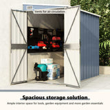 Wall-mounted Garden Shed Grey 118x194x178 cm Galvanised Steel - Extra Image