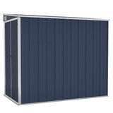 Wall-mounted Garden Shed Anthracite 118x194x178 cm Steel - Front View