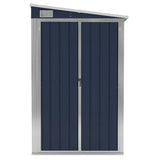 Wall-mounted Garden Shed Anthracite 118x194x178 cm Steel - Side View