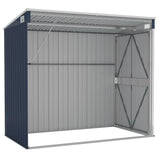 Wall-mounted Garden Shed Anthracite 118x194x178 cm Steel - Rear View